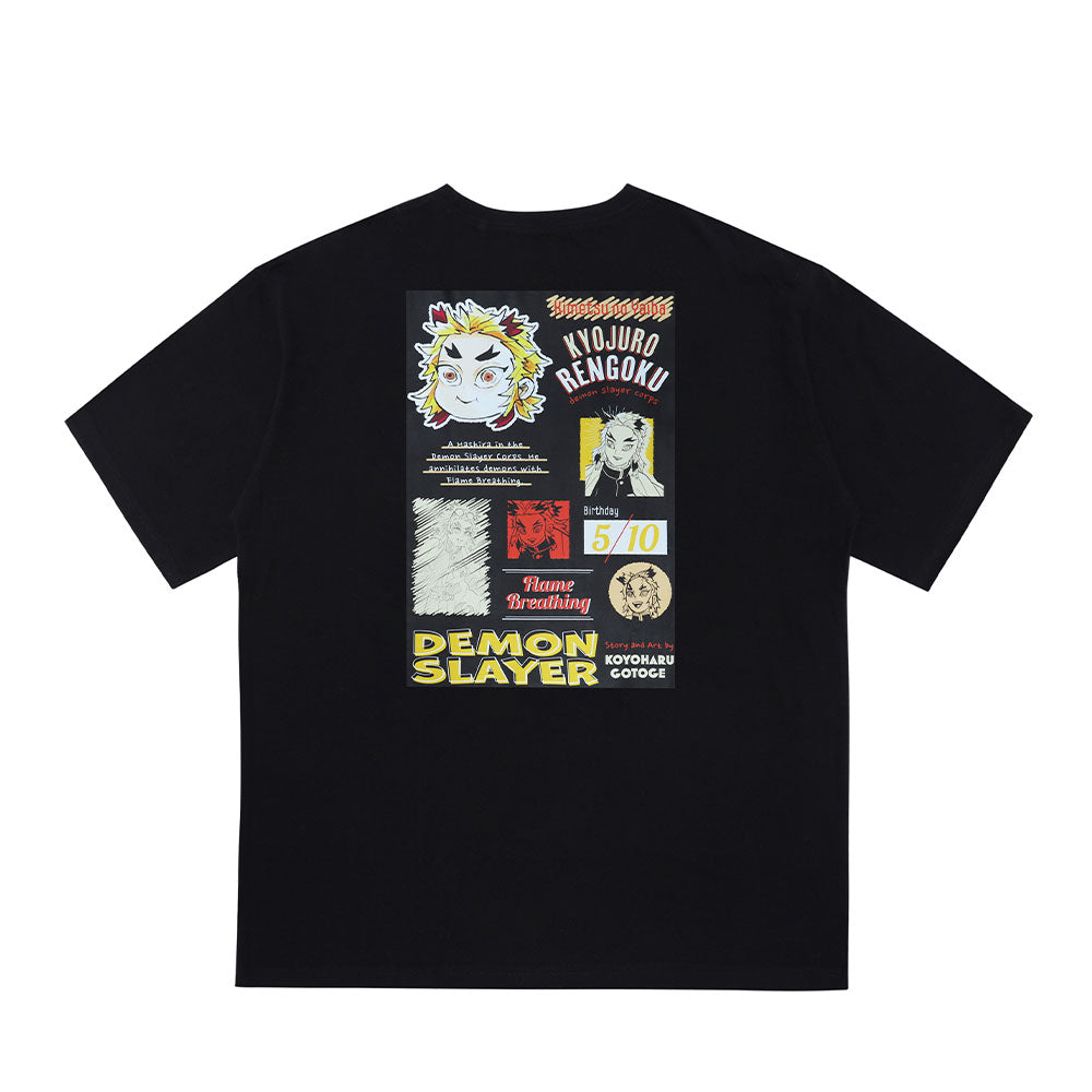 『鬼滅の刃』ポケット付きビッグシルエットTシャツ “HEROES” 煉獄杏寿郎