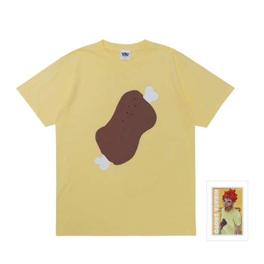 『ハイキュー!!』日向翔陽の「お肉」Tシャツ 日向翔陽サイズ(Mサイズ相当) アクリルバッジ1個付き <ハイキュー!! FAN PARK>